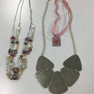 Gold and Pink Jewelry Set (3 piece)